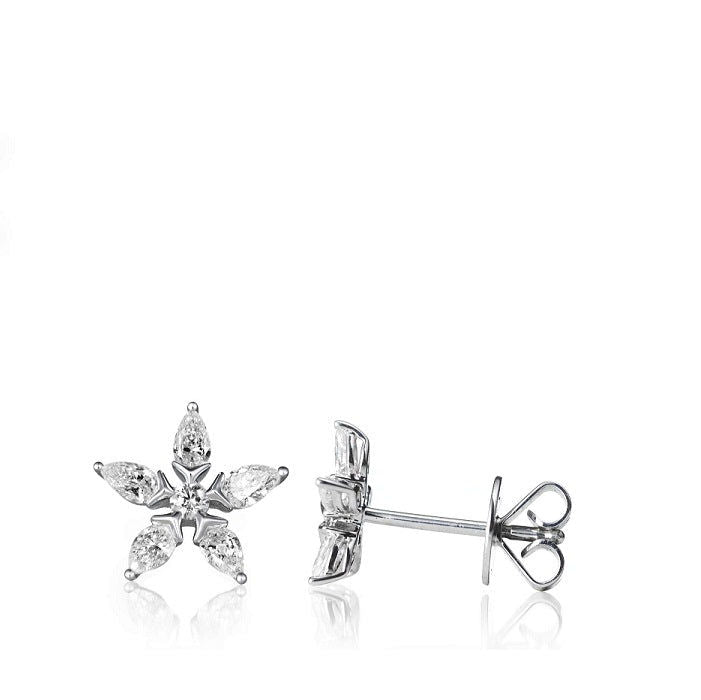 Conscious Flower Ohrstecker I 18K Gold, Rosé- oder Weißgold I Diamanten