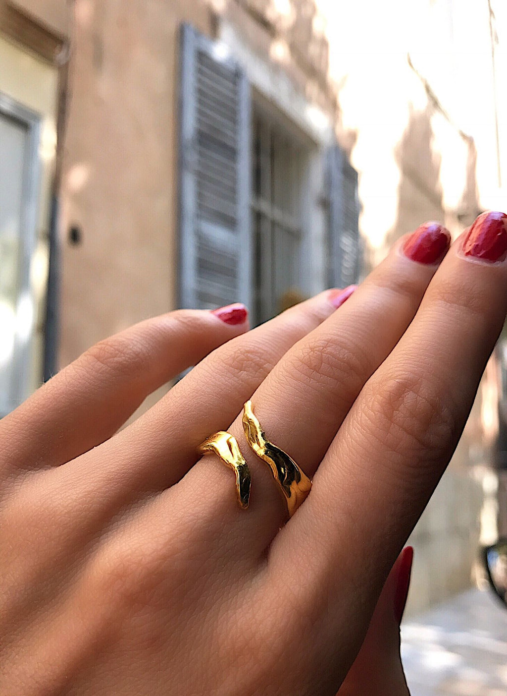 Organic Helix Gold Plated Ring