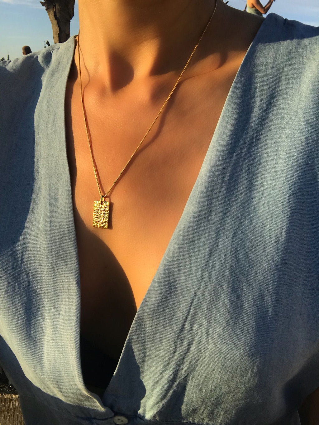 Organic Signet Gold Plated Necklace