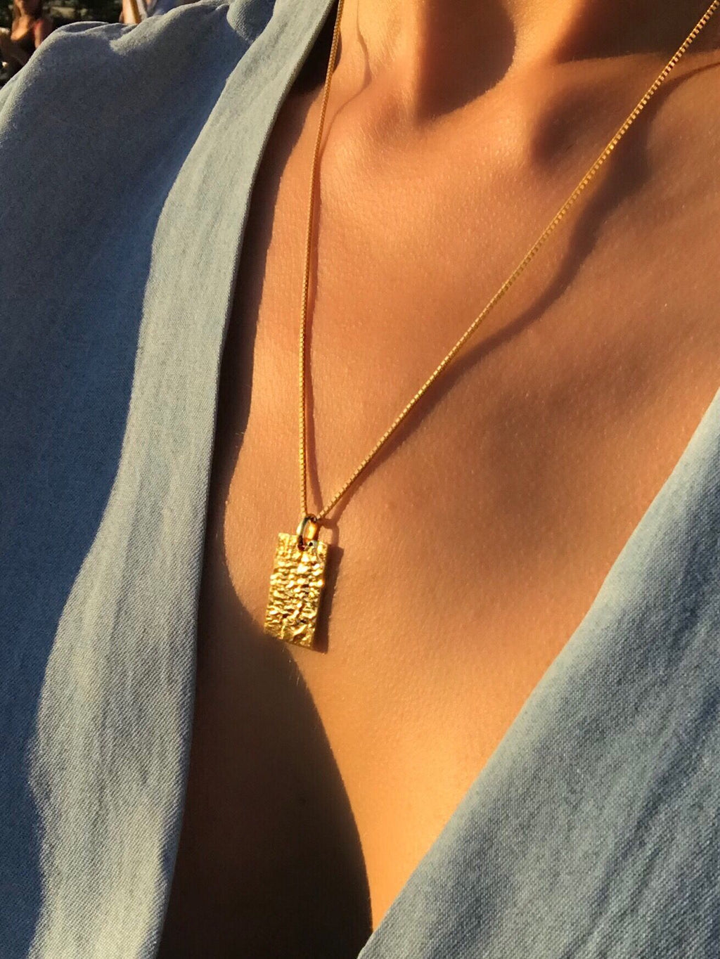 Organic Signet Gold Plated Necklace