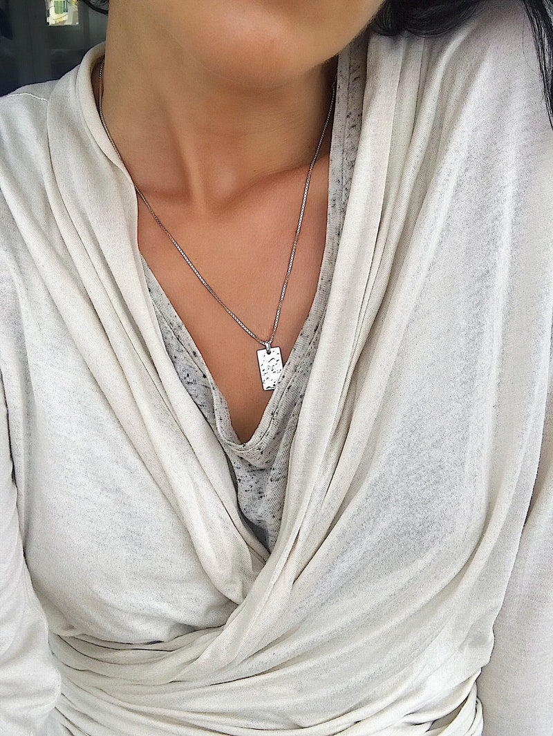 Organic Signet Silver Necklace
