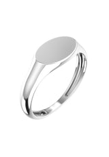 Oval Essential Signet 18K White Gold Ring