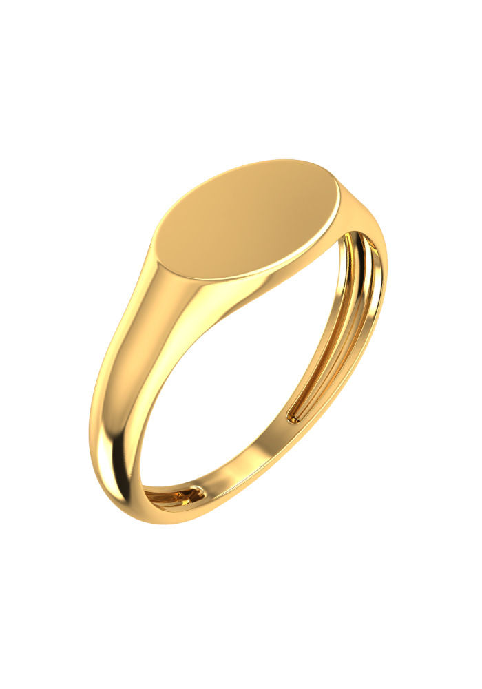 Oval Essential Signet 18K Gold Ring
