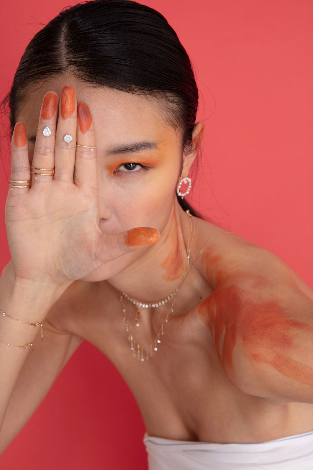 Zeus doppelter 18K Pavé-Goldring I Diamanten