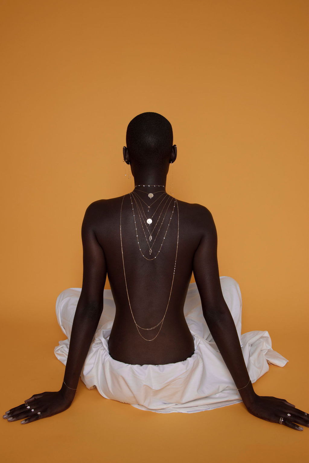 5 Medallion 18K Gold Necklace w. Diamonds