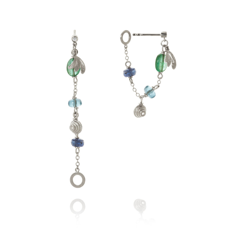 Piccolo Sea Breeze Silver Earrings w. Gemstones