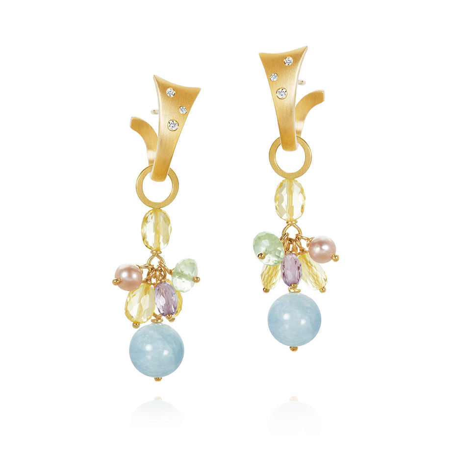 Piccolo 18K Gold Pendants w. Gemstones