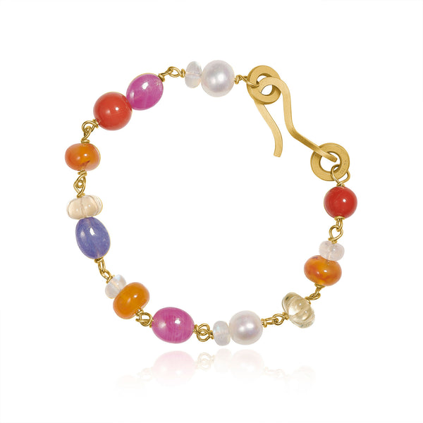 Wild Berry Limited edition 18K Colorful Gold Bracelet w. Gemstones