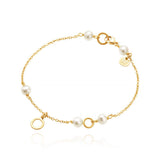 Piccolo 18K Gold Bracelet w. White Pearls