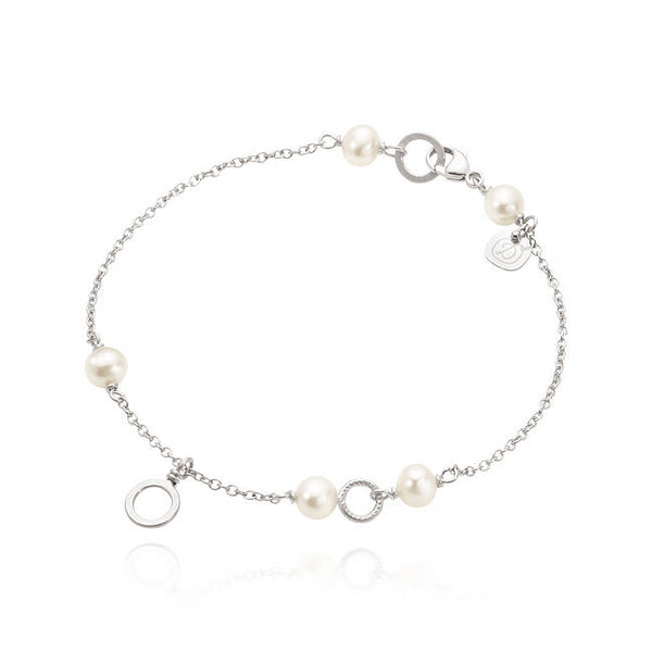 Piccolo Armband aus Silber I Weiße Perlen