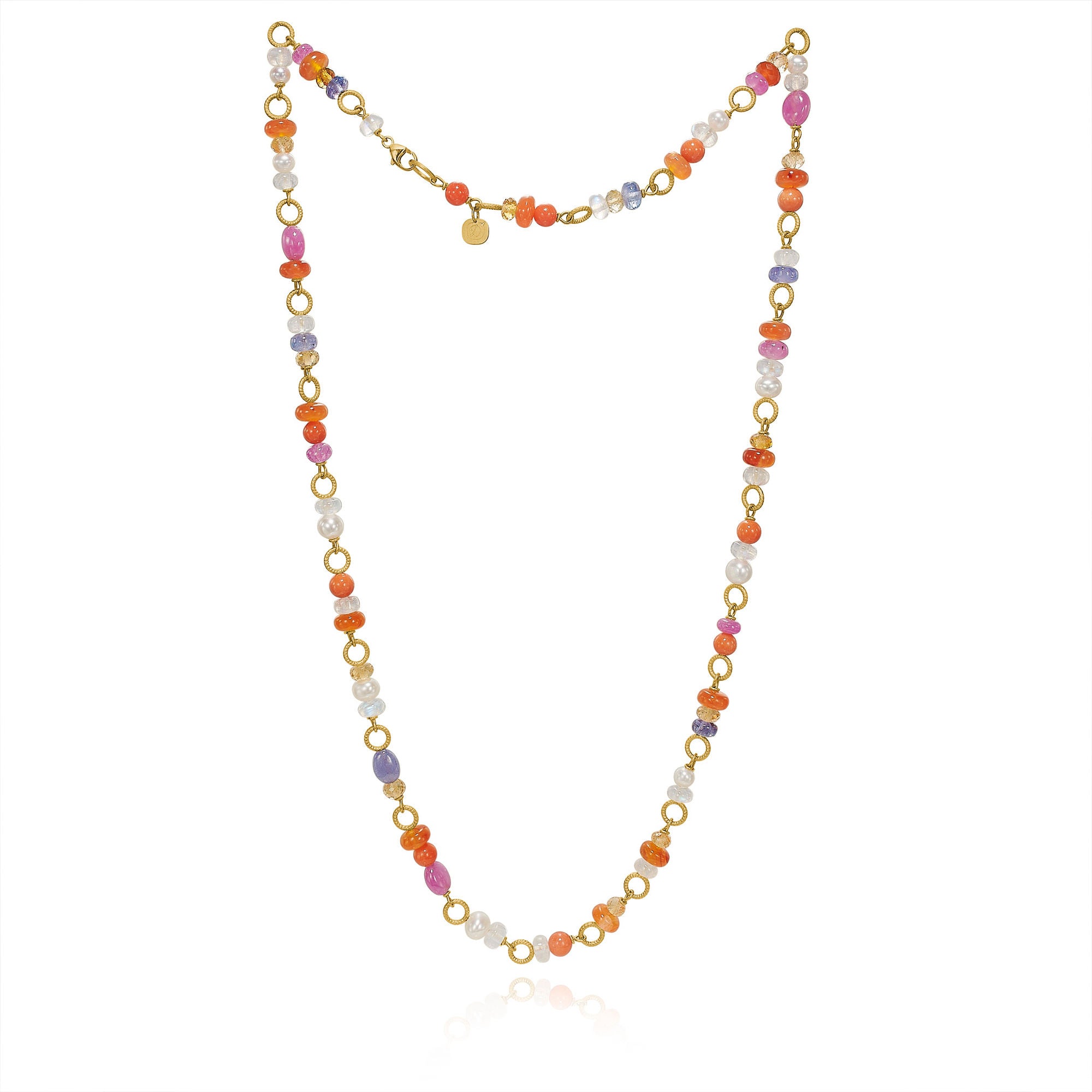 Wild Berry Limited edition 18K Colorful Gold Necklace w. Gemstones