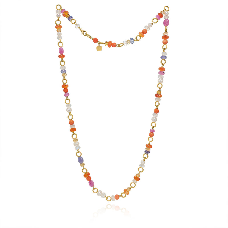 Wild Berry Limited edition 18K Colorful Gold Necklace w. Gemstones