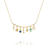 Linea Piccolo Sea Breeze 18K Gold Necklace w. Citrin & Emerald