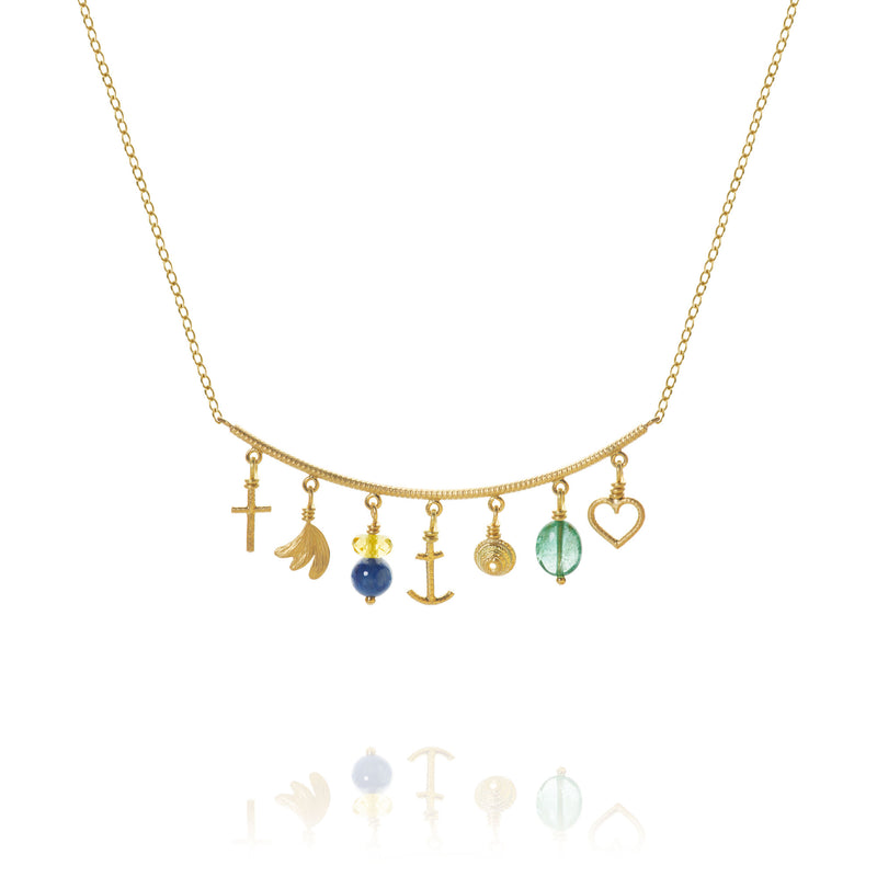 Linea Piccolo Sea Breeze 18K Gold Necklace w. Citrin & Emerald