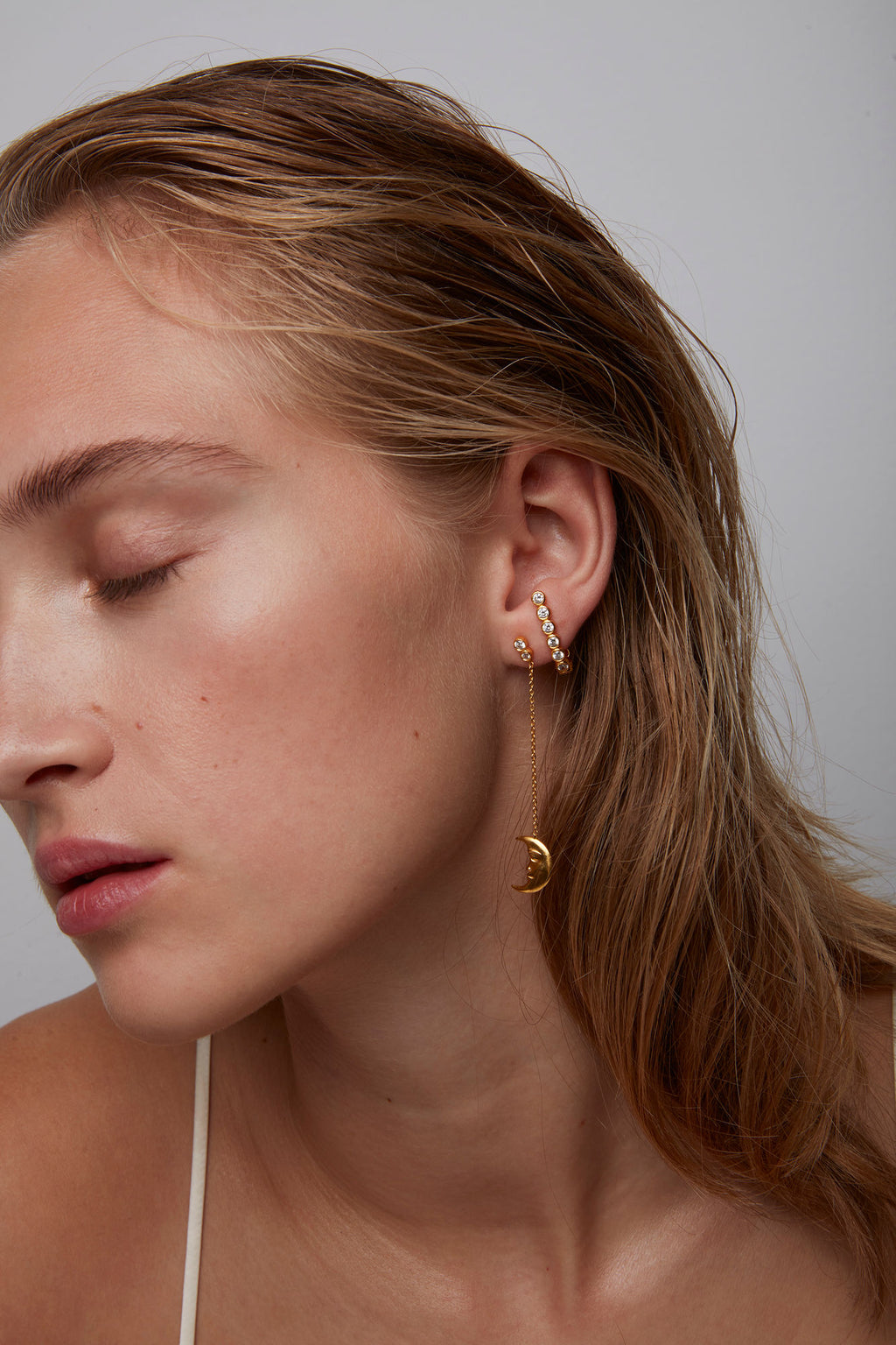 The Hierophant Gold Plated Earring w. White Zirconia