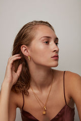 Princess on the Pea Earrings Gold Plated, White Zirconia