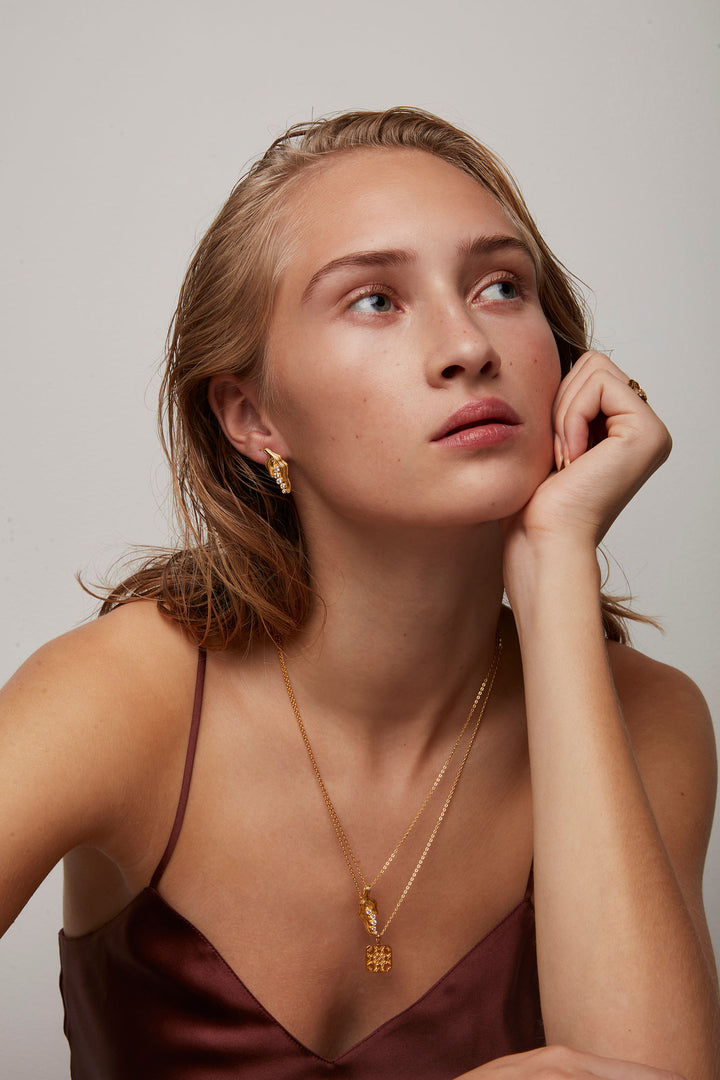 Princess on the Pea Gold Plated Earrings