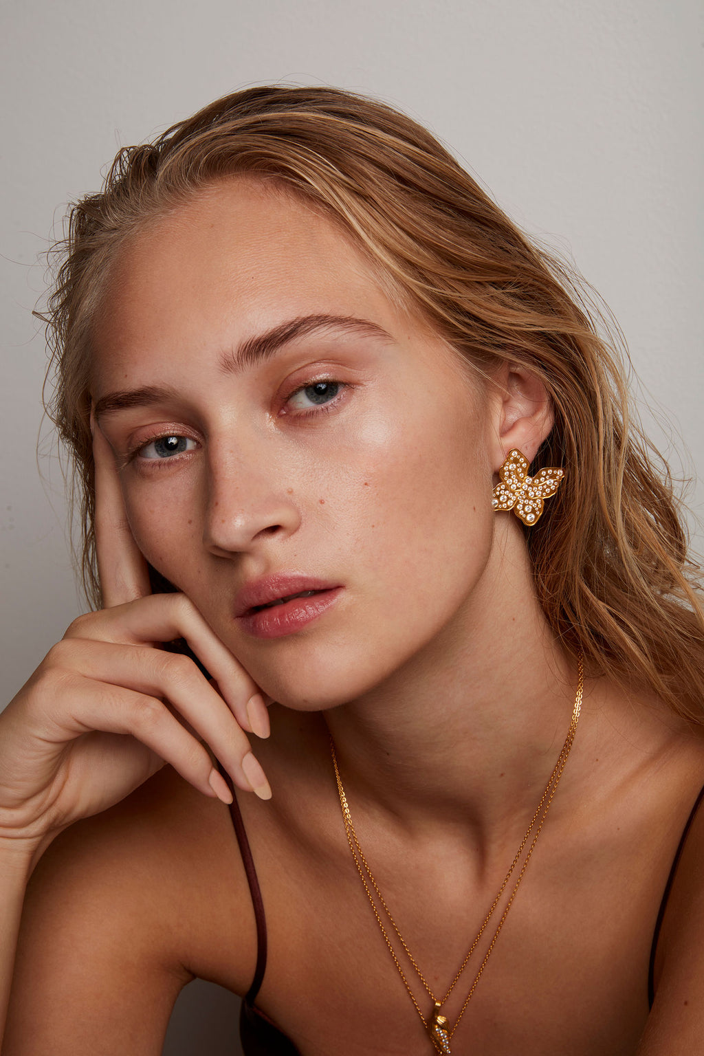 Five Peas In A Pod Gold Plated Necklace