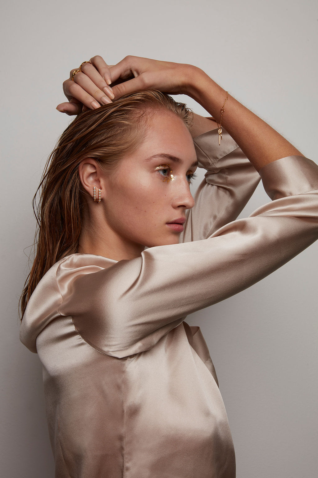 The Hierophant Gold Plated Earring w. White Zirconia