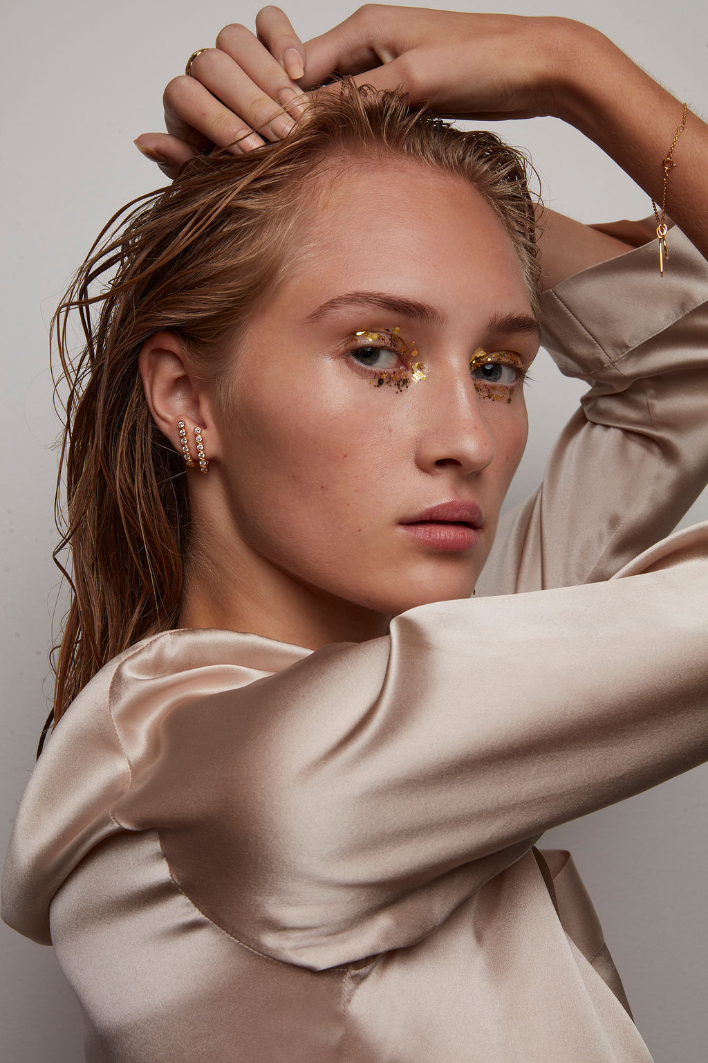 The Hierophant Gold Plated Earring w. White Zirconia