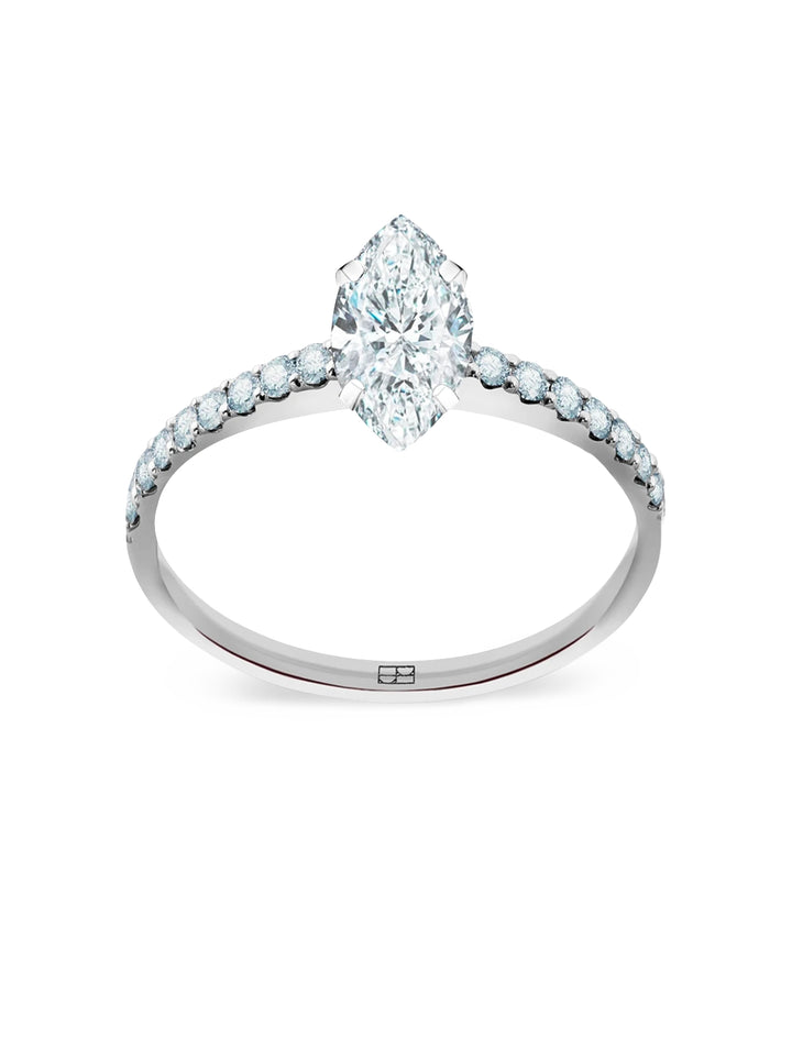 Promise N°17 18K White Gold Ring w. Diamonds