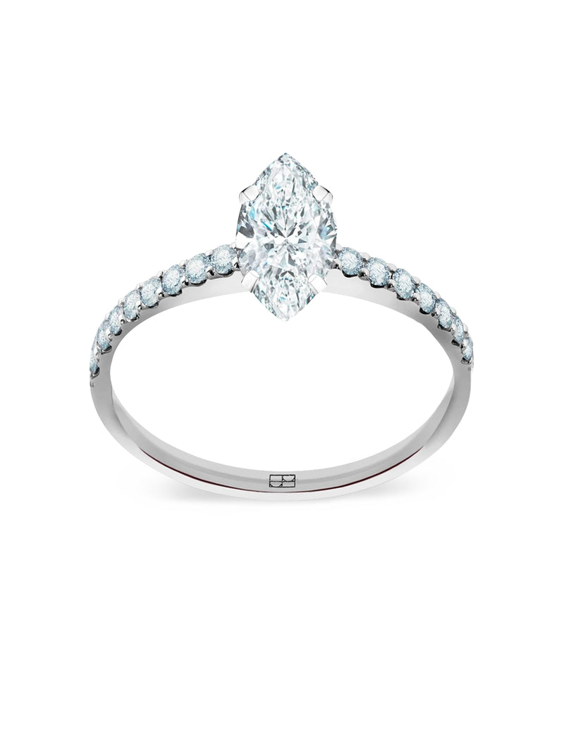 Promise N°17 18K White Gold Ring w. Diamonds