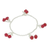 Pale Cherry Bracelet Red and White Beads