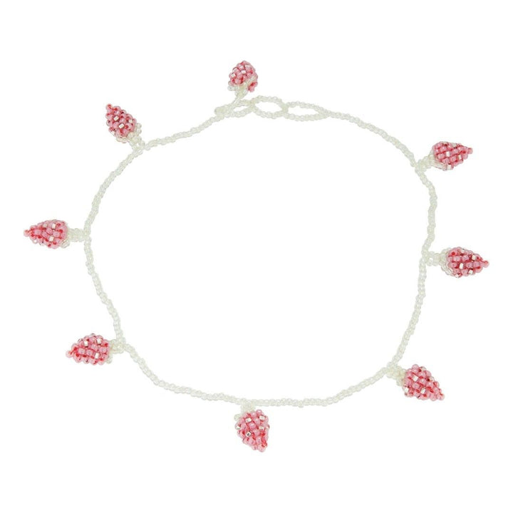 Pale Strawberry Necklace Pink and Red Beads