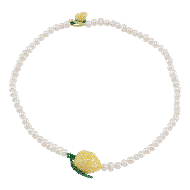 Pearly Lemon Halskette
