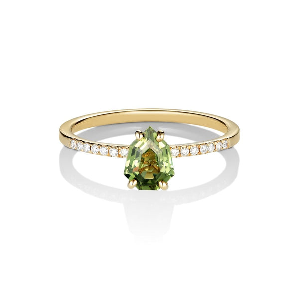 Paliha Kola 18K Guld Ring m. Safir & Diamanter