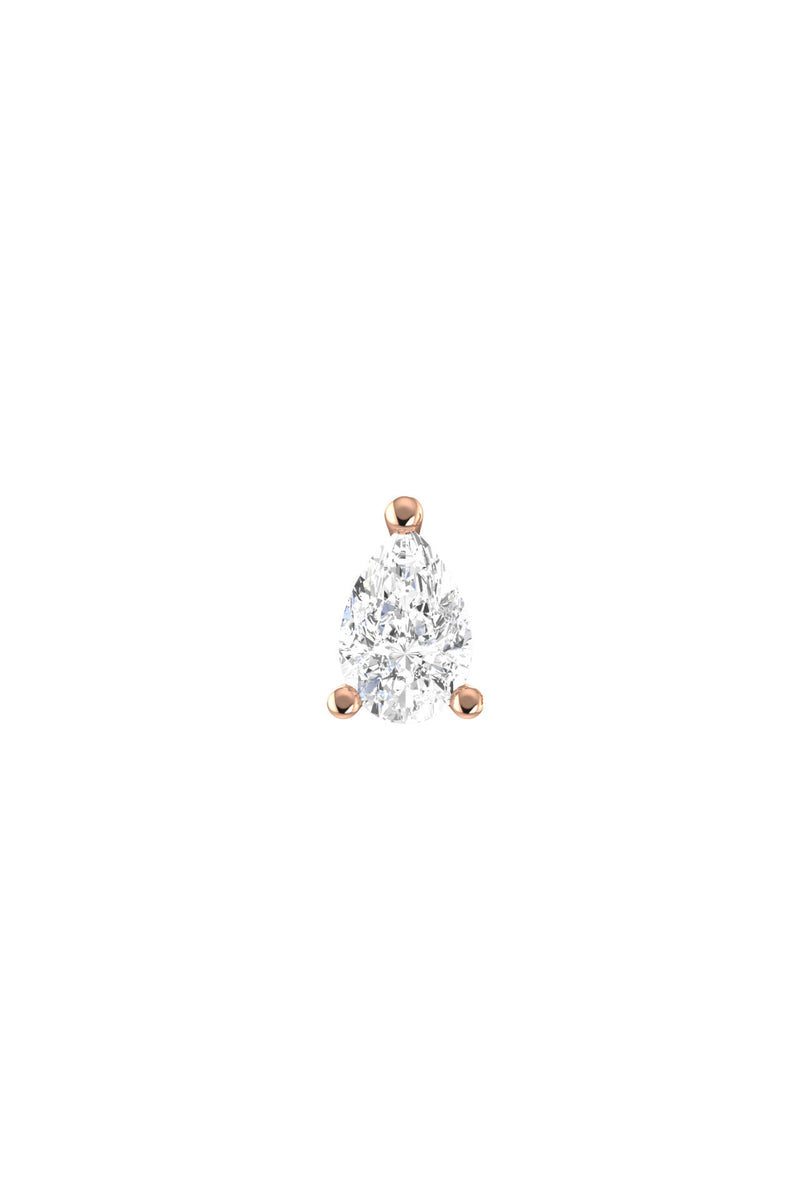Ohrring 18K Rosegold I Birnen-Labor-Diamanten