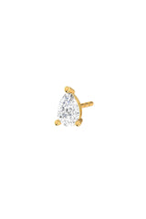Pear Piercing 18K Gold Earring w. Lab-Grown Diamond