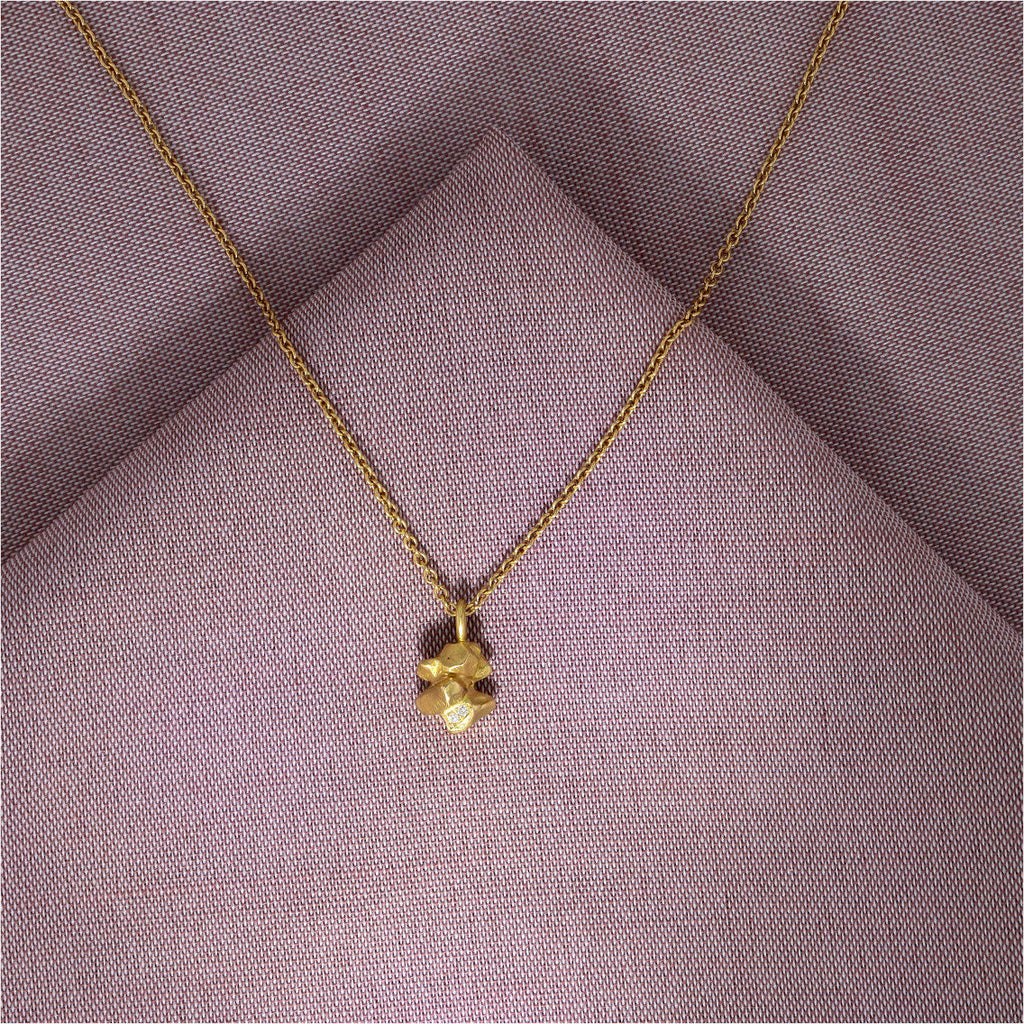 Chunky Nugget Diamond Pendant Gold