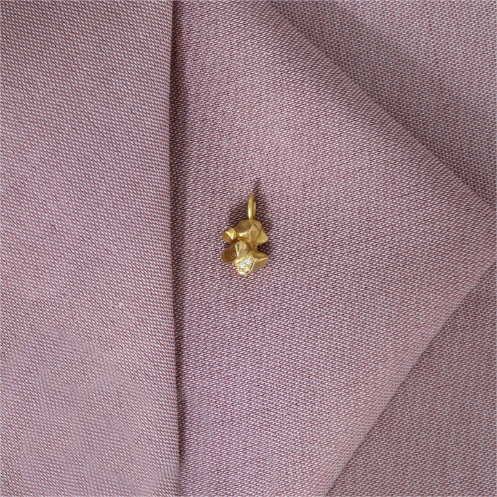 Chunky Nugget Diamond Pendant Gold