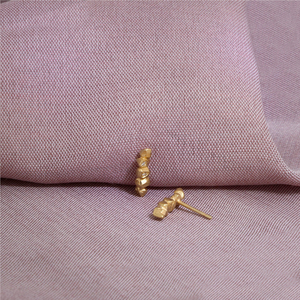 Nugget Diamond Climber Earring Gold