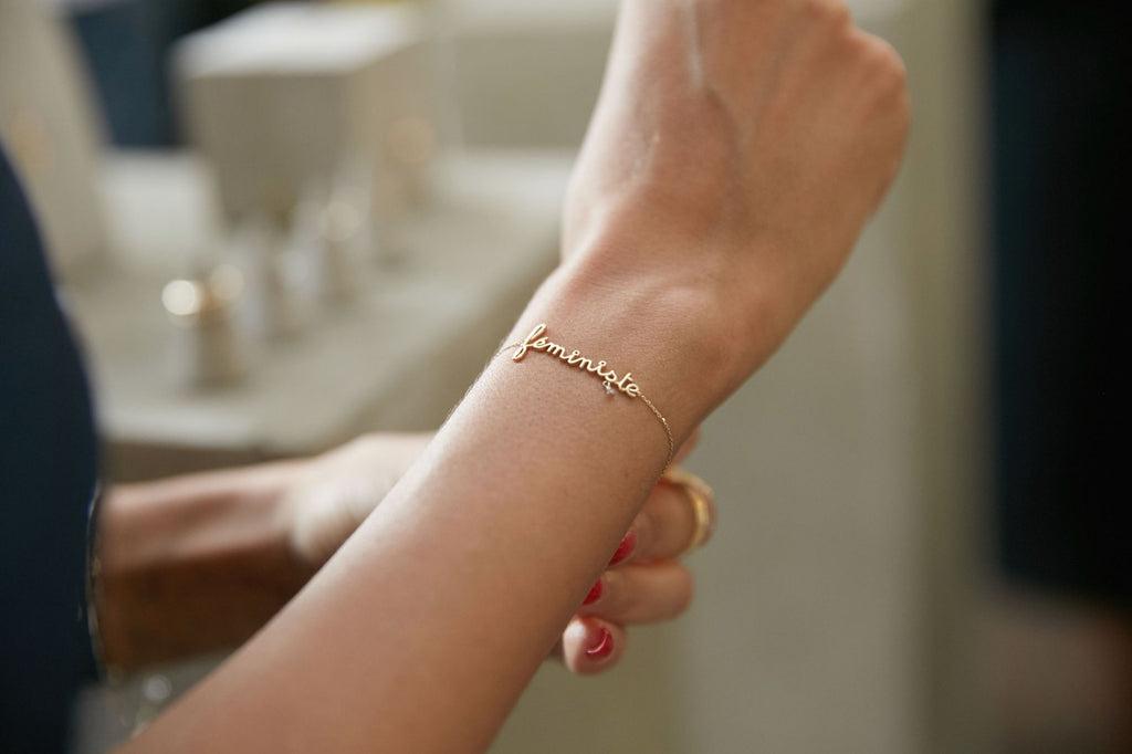 Feministe 18K Guld Armbånd m. Diamant