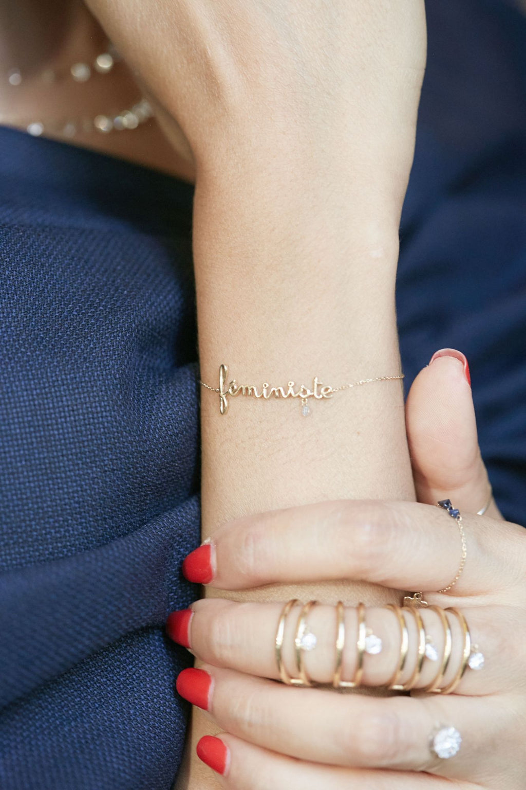 Feministe 18K Guld Armbånd m. Diamant