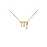 Petit Sign Scorpio 18K Gold Necklace w. Diamonds