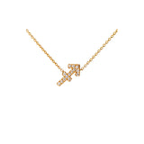Petit Sign Sagittarius 18K Gold Necklace w. Diamonds