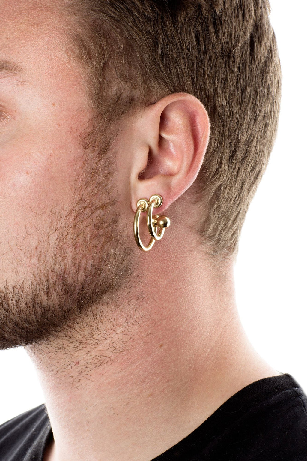 Petite Ball Hoop Earrings Gold Plated