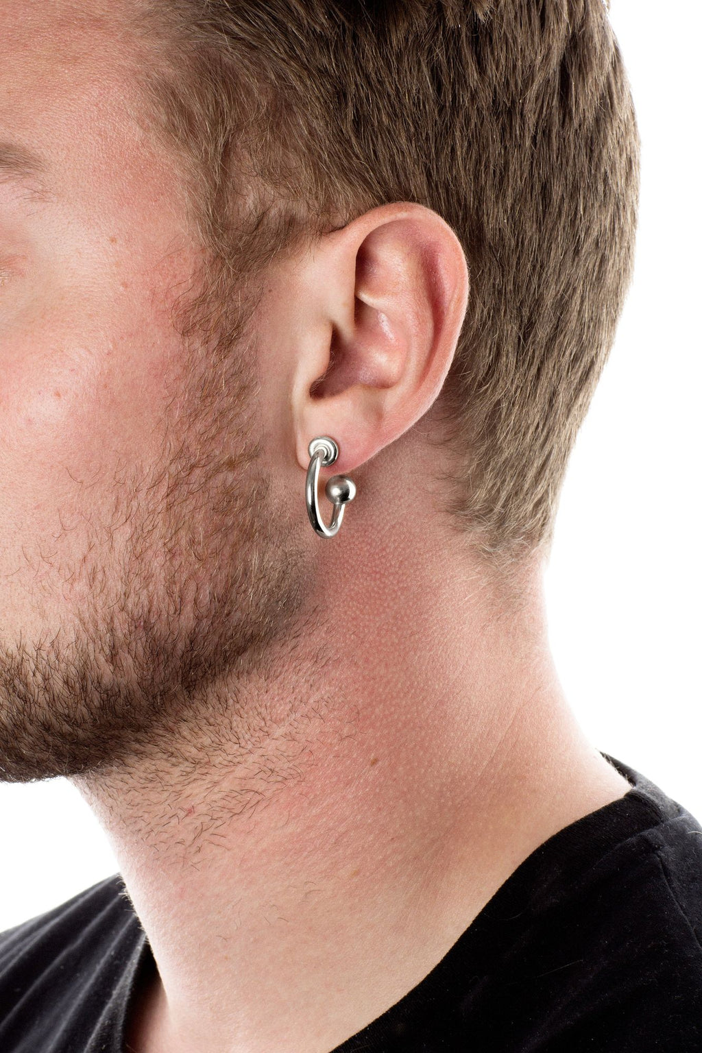 Petite Ball Hoop Øreringe Sølv