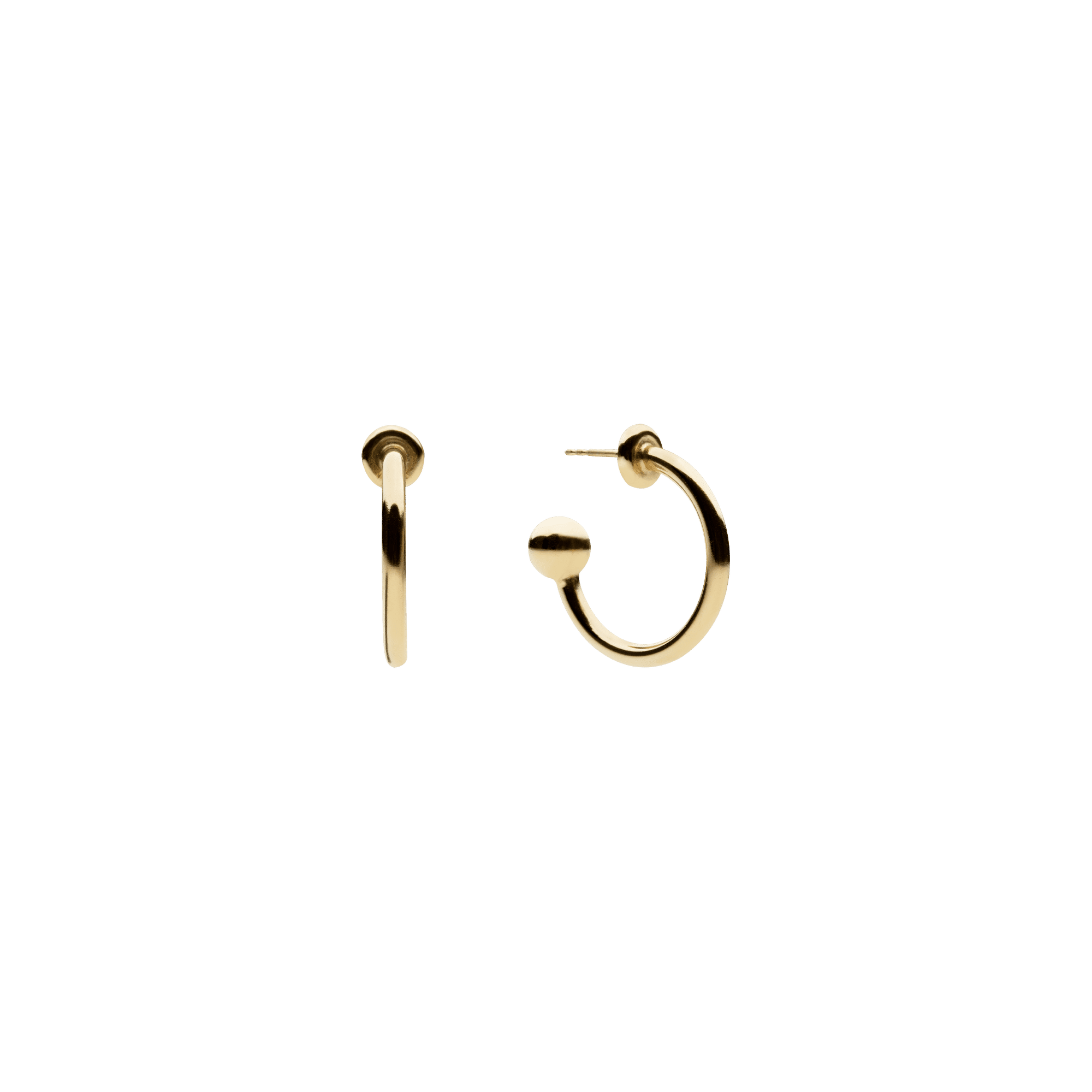 Petite Ball Hoop Earrings Gold Plated