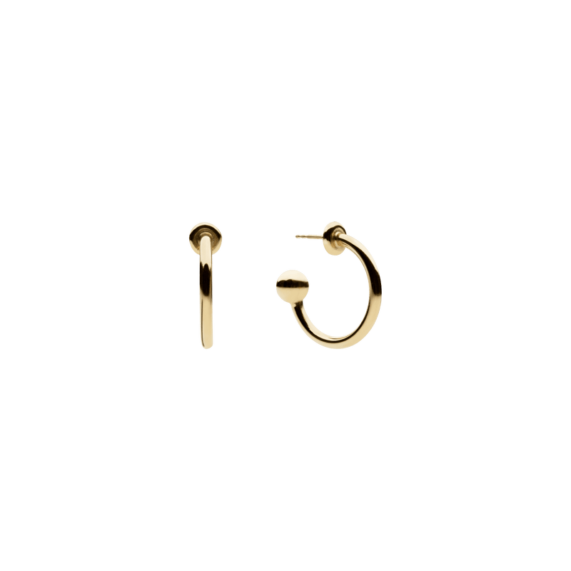 Petite Ball Hoop Earrings - 14K Gold