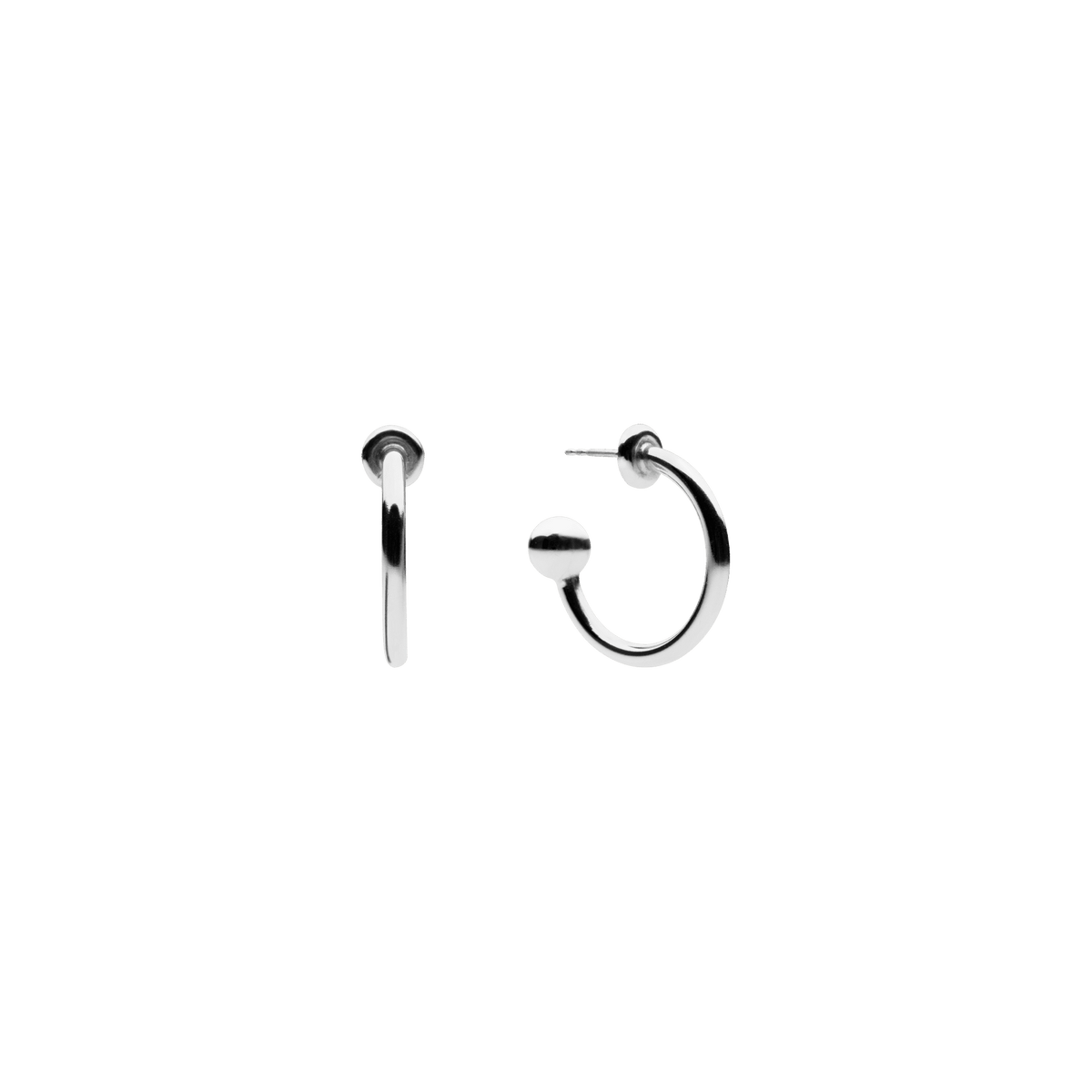 Petite Ball Hoop Earrings Silver