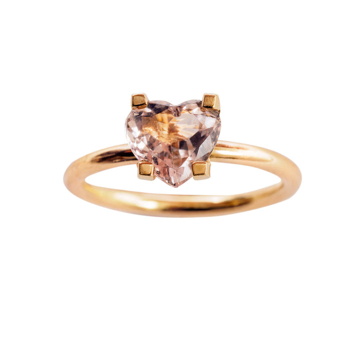 Lille Finger Love Ring Guld, Lyserød