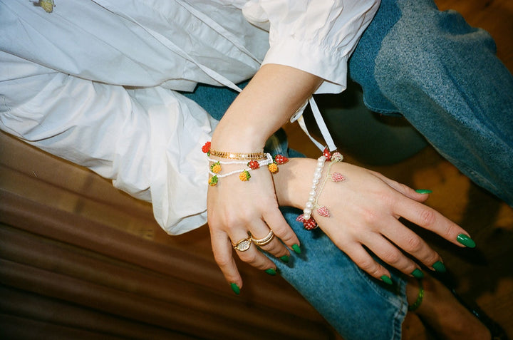 Pearly Strawberry Bracelet