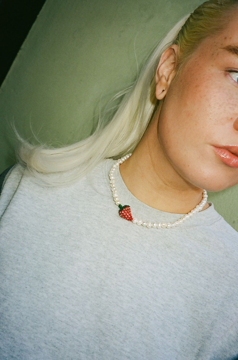 Pearly Strawberry Necklace