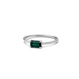 Nord Green S 18K Hvidguld Ring m. Turmalin & Diamant