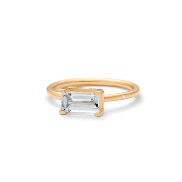 Nord Blue 18K Gold Ring w. Aquamarine & Diamond