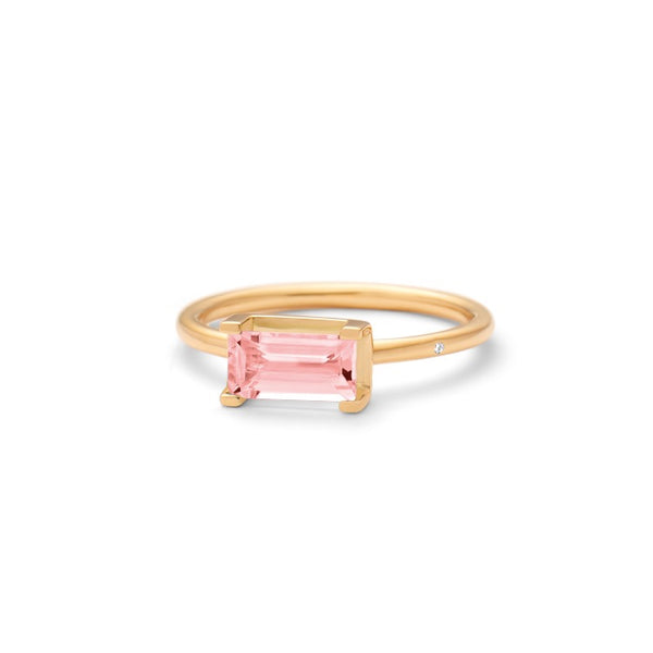 Nord Pink 18K Guld Ring m. Turmalin & Diamant